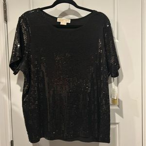 Black sequin 2x top. NWT great for the holidays!  Michael by Michael Kors